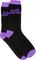 Black Sabbath Purple Wavy Logo Sokken Zwart/Paars - Official Merchandise
