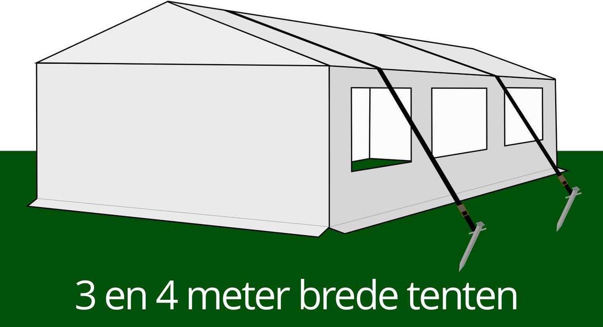 2x Stormbandenset Grond/Steen voor tent 3/4 mtr breed