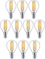 10 stuks Philips LED kogellamp E14 4.5W/927-922 helder DimTone Cri90