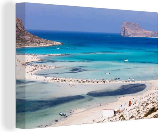 Canvas Schilderij Kreta - Stranden - Zee - 30x20 cm - Wanddecoratie