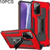 Voor Samsung Galaxy Note20 10 PCS Knight Jazz PC + TPU Schokbestendige beschermhoes met opvouwbare houder (rood)