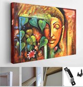Lord spiritual buddha meditating texture background artwork canvas oil painting. Creative Artistic 3D wallpaper - Modern Art Canvas - Horizontal - 1682549440 - 40*30 Horizontal