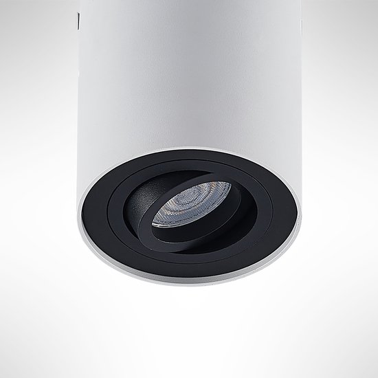 Arcchio - plafondlamp - 1licht - IJzer, aluminium - H: 12.5 cm - GU10 - wit, zwart