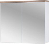 Spiegelkast Badkamer 69,5x80 cm Wit Eiken – Bloom – Luxe Badkamer Spiegel Kast – Badkamerkast met Spiegel - Perfecthomeshop