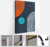 Abstract background night on Mars. Set of Abstract Black Hand Painted Illustrations for Postcard, Social Media Banner, Brochure Cover Design or Wall Decoration Background - Modern