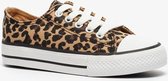 Canvas meisjes gympen met luipaardprint - Bruin - Maat 25