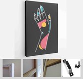 Modern abstract face, leave, hands, shapes. Minimalism concept. Line art drawing style - Modern Art Canvas - Vertical - 1771197014 - 80*60 Vertical