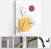 Set of creative minimalist hand painted illustrations with decorative branches, leaves and abstract flowers - Modern Art Canvas - Vertical - 1829875610 - 115*75 Vertical