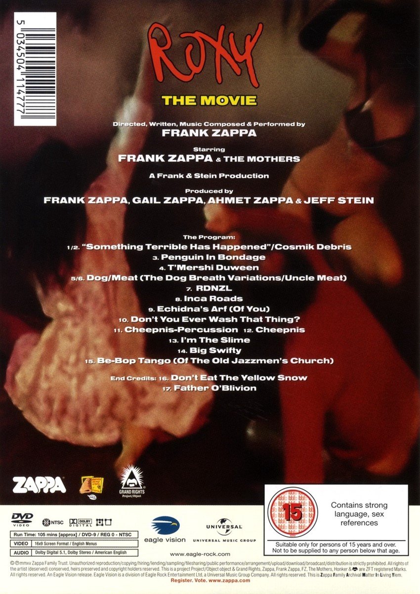 Frank Zappa Roxy The Movie - DVD van The Mothers uit 2015 | bol
