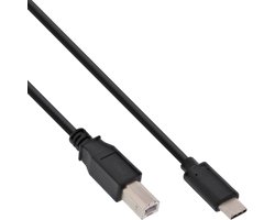 USB-C naar USB-B kabel - USB2.0 - tot 1A / zwart - 5 meter