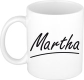 Martha naam cadeau mok / beker sierlijke letters - Cadeau collega/ moederdag/ verjaardag of persoonlijke voornaam mok werknemers