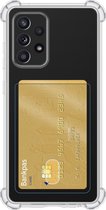 Samsung A52s Hoesje Met Pasjeshouder Transparant - Samsung Galaxy A52s Card Case Hoesje Extra Stevig - Samsung Galaxy A52s Pashouder Shock Proof - Transparant