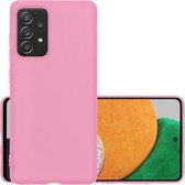 Hoes Geschikt voor Samsung A52s Hoesje Cover Siliconen Back Case Hoes - Roze