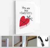 Valentines day romantic background with heart vector graphic and greeting card set with lettering love messages - Modern Art Canvas - Vertical - 1866695344 - 50*40 Vertical