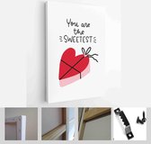 Valentines day romantic background with heart vector graphic and greeting card set with lettering love messages - Modern Art Canvas - Vertical - 1866695344 - 115*75 Vertical