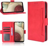 Voor Samsung Galaxy M32 Huid Voel Kalf Patroon Horizontale Flip Lederen Case met Houder & Kaartsleuven & Fotolijst (Rood)