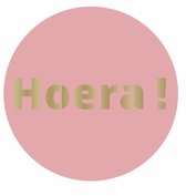 Cadeaustickers kadostickers Hoera Roze