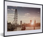 Fotolijst incl. Poster - Zonsondergang bij de London Eye in Engeland - 40x30 cm - Posterlijst