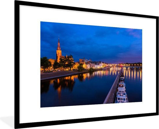 Cadre photo avec affiche - Lumière - Nuit - Maastricht - 120x80 cm - Cadre  pour affiche | bol.com