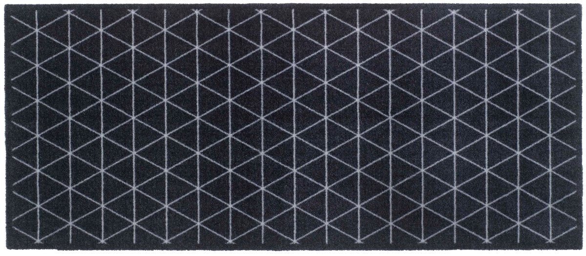 MD Entree - Design mat - Universal - Triangle Silver - Vloerkleed - Antislip - Machine wasbaar - 67 x 150 cm