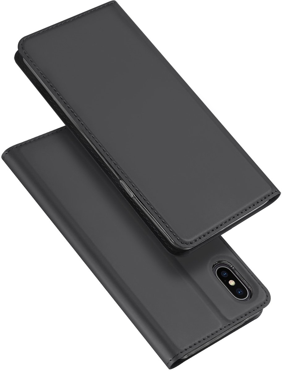 DUX DUCIS Skin Pro Series - lederen hoes geschikt voor iPhone X XS - grijs
