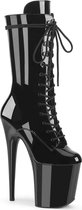 Pleaser Plateau Laarzen -41 shoes- FLAMINGO-1050 Paaldans schoenen Zwart