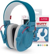 Alpine Muffy Kids Kinder Oorkap - Premium Gehoorbescherming voor kinderen tot 16 jaar - Verstelbare Oorbescherming met Draagtas - 25 dB SNR - Blauw