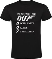 007 zuipen Heren t-shirt | alcohol | bier | wijn | James Bond | grappig | cadeau | Zwart