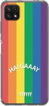 6F hoesje - geschikt voor Samsung Galaxy A22 5G -  Transparant TPU Case - #LGBT - Ha! Gaaay #ffffff