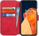 DG Ming OnePlus 9 Pro Hoesje Retro Wallet Book Case Rood