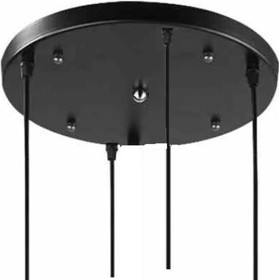 KLIMliving - Plaque de plafond ronde Ø50 cm - Poutre de plafond noir - Hotte de plafond - 4 lumières -