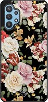Samsung A32 5G hoesje - Bloemen flowerpower | Samsung Galaxy A32 5G case | Hardcase backcover zwart