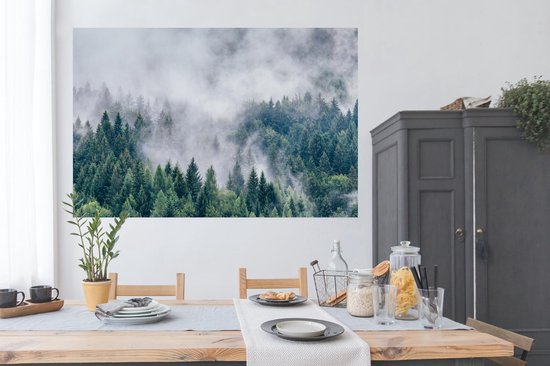 Poster Forêt - Brouillard - Arbres - 180x120 cm XXL