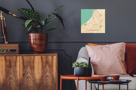Affiche Carte - Harderwijk - Vintage - 30x30 cm