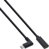 Premium USB-C haaks naar USB-C verlengkabel - USB3.0 - tot 20V/3A / zwart - 1 meter