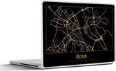 Laptop sticker - 11.6 inch - Kaart - Bonn - Goud - Zwart - 30x21cm - Laptopstickers - Laptop skin - Cover