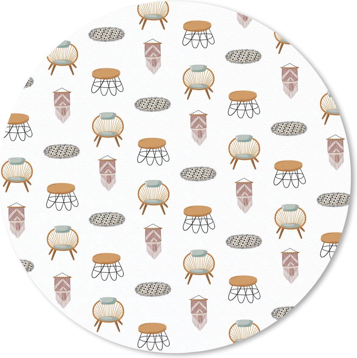 Muismat rond 30x30 cm - Mousepad Woonkamer - Kleur - Patroon - Ronde muismatten