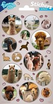Funny Products Stickers Alpaca 20 X 10 Cm Papier Beige 13 Stuks