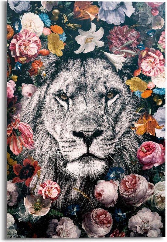 Schilderij Jungle leeuw 90x60 cm