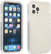 Sliding Camera Cover Design Schokbestendig TPU Frame + Clear PC Case voor iPhone 13 Pro Max (transparant)