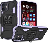 Knight Cool Series pc + TPU schokbestendig hoesje met magnetische ringhouder voor iPhone 11 (zwart + paars)