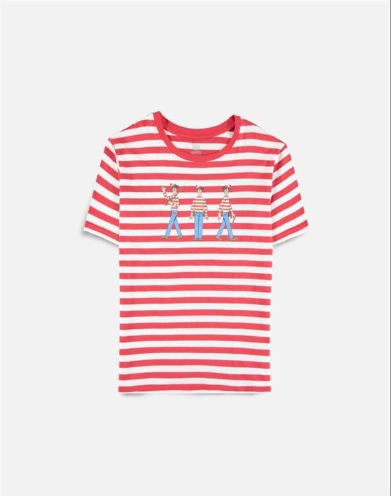 Where's Waldo? - Striped Dames T-shirt - L - Rood/Wit