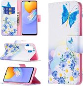 Voor vivo Y51 2020/Y51a/Y51s Gekleurd Tekenpatroon Horizontale Flip Lederen Case met Houder & Kaartsleuven & Portemonnee (Butterfly Love)