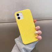 Siliconen beschermhoes met visgraatstructuur voor iPhone 12 Pro Max (glanzend geel)