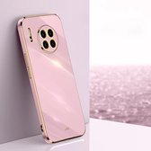 Voor Huawei Mate 30 XINLI Straight 6D Plating Gold Edge TPU Shockproof Case (Cherry Purple)