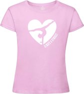 Sparkle&Dream - T-Shirt \'Love Gymnast\' Roze - 152 -  voor turnen en gymnastiek