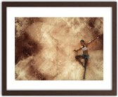 Foto in frame , Abstracte danseres ​, 120x80cm , Beige bruin  , Premium print