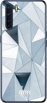 6F hoesje - geschikt voor OPPO A91 -  Transparant TPU Case - Mirrored Polygon #ffffff