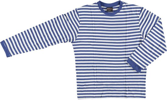 Apollo Verkleedshirt Stripes Junior Katoen Blauw/wit Mt 152/164