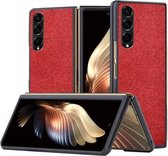 Voor Samsung Galaxy Z Fold3 5G Zee Zand Doek Textuur Schokbestendig PC + TPU Beschermhoes (Rood)